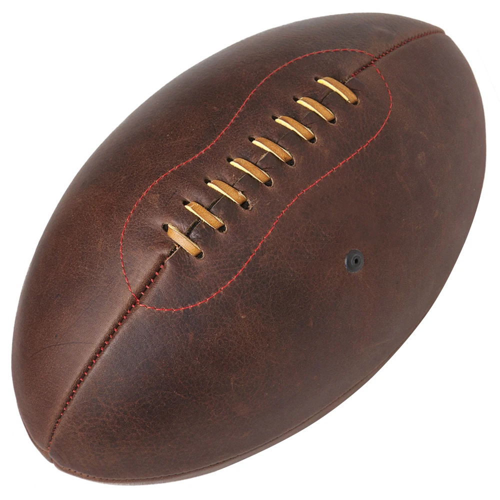 Hot Selling Vintage Leather Custom Rugby Ball with Customize Logo in Different Sizes