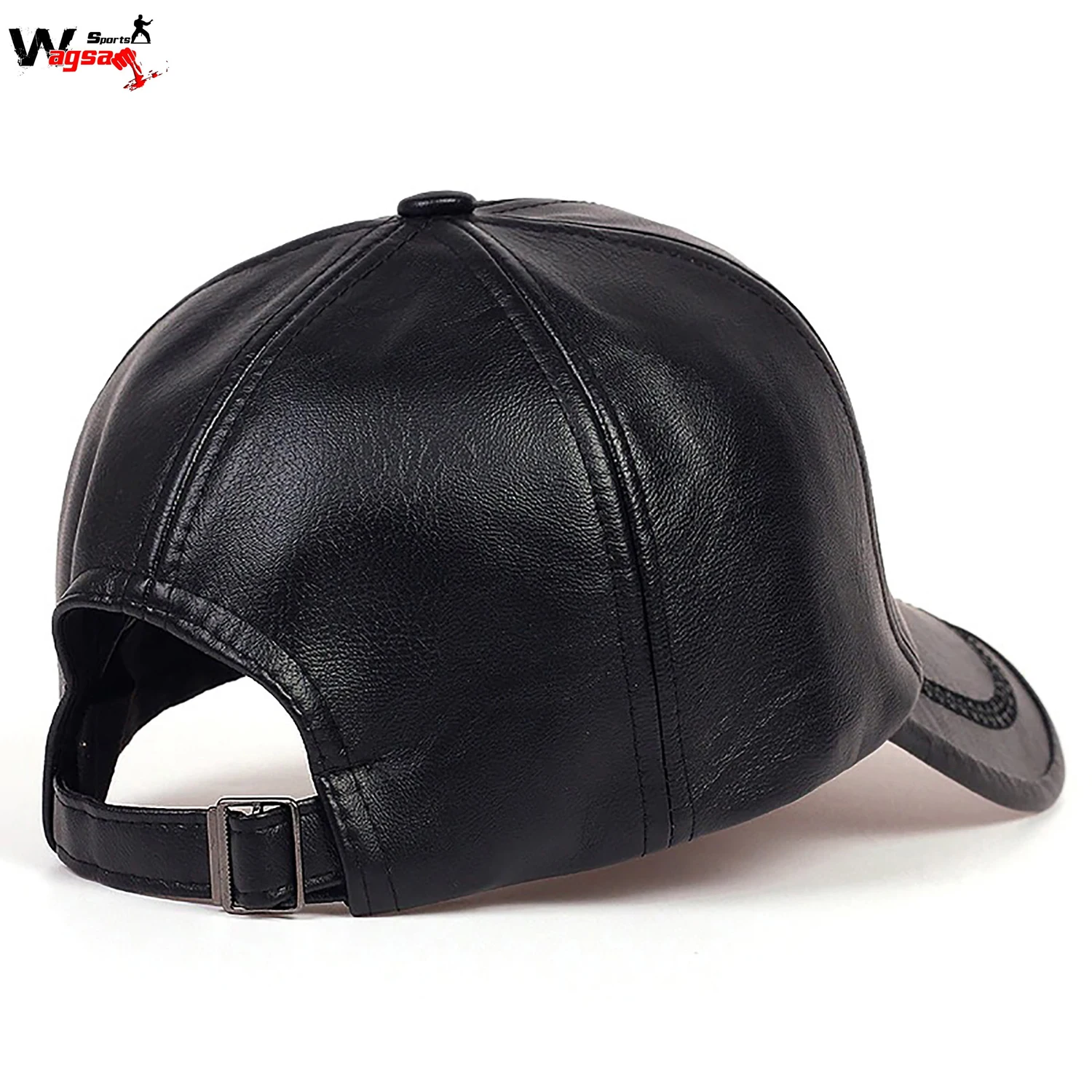 Модные однотонные зимние кожаные Бейсбольные мужские Снэпбэк Осенние Теплые черные женские шапки