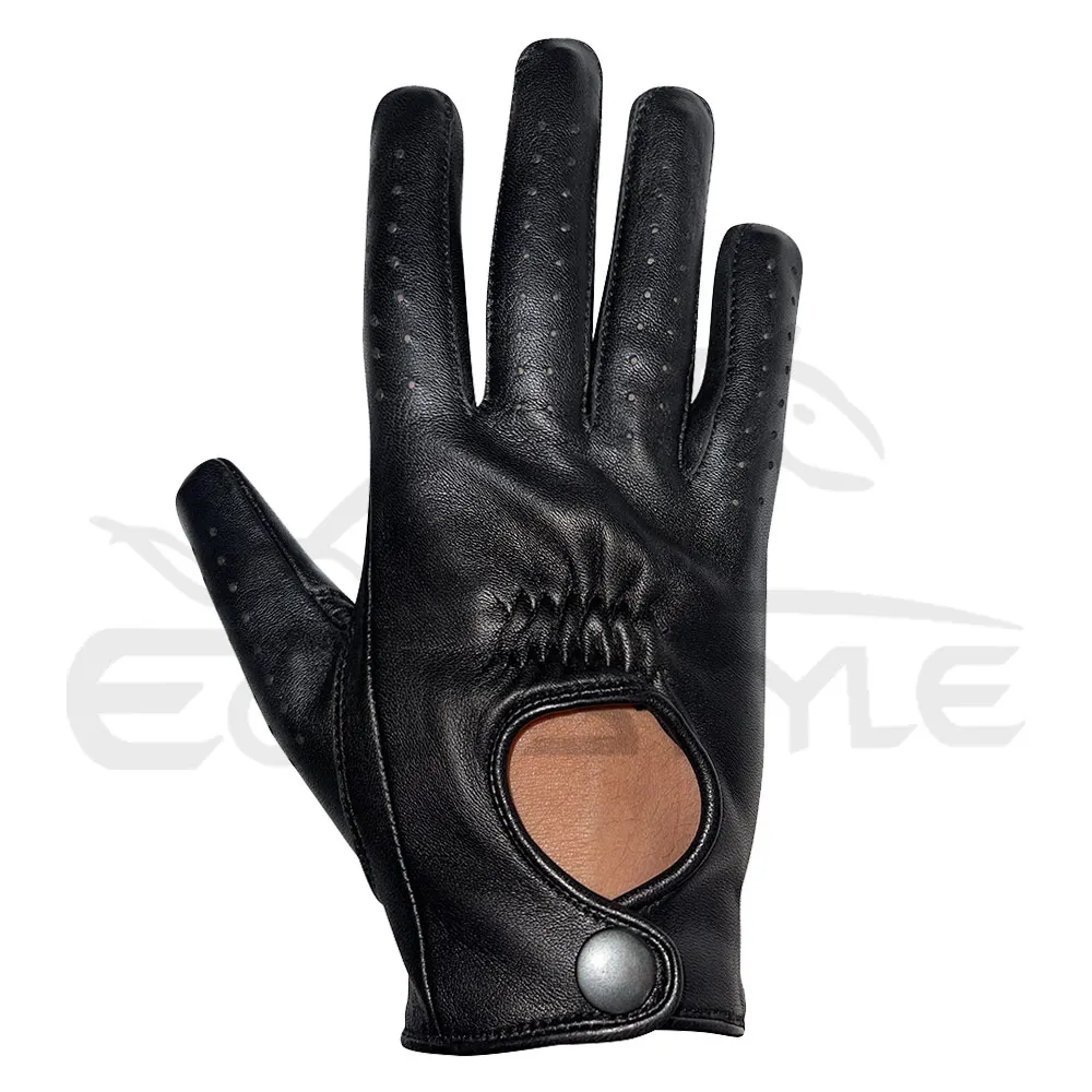 Black Classic Driving Gloves Perfect Fit XL Size Unlined Full Finger Leather Driving Gloves Daily Luxury Style Driving Gloves