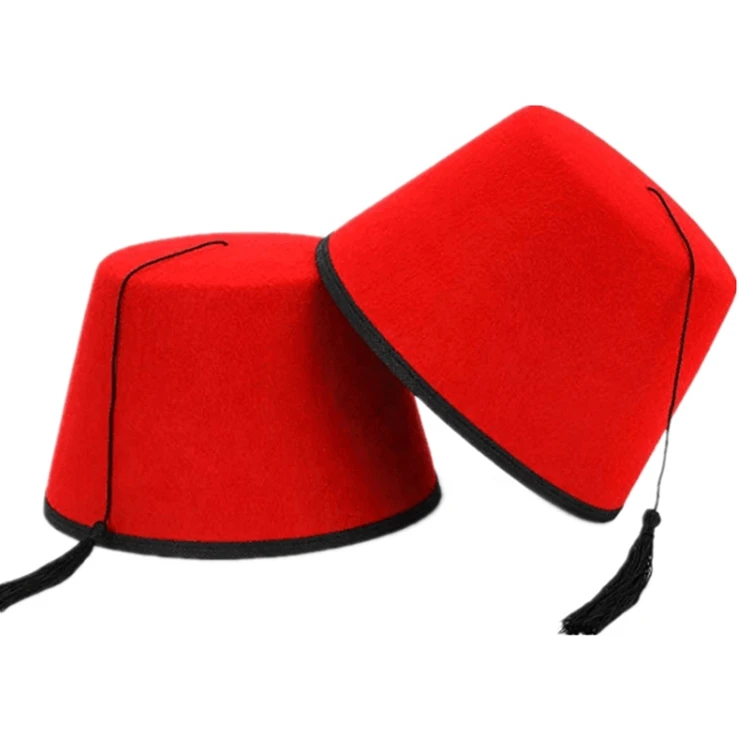 
Party Costume Arabian Fancy Dress Adult Red Dr. Who Turkish Shriner FEZ Felt Turkish Costume Hat 