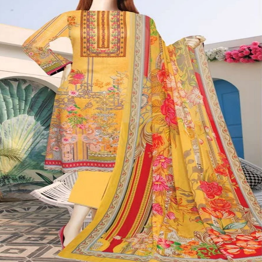 Beautiful and Stylish Pakistani and Indian un-stitched Shalwar Kameez 3 piece Suits in Cocktail Lawn Cotton