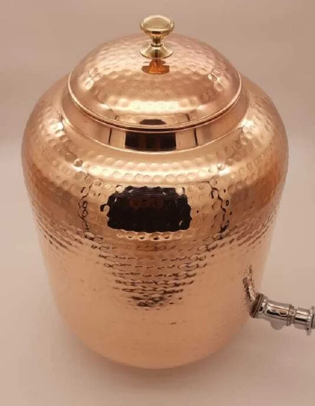 Copper Master 5 Litre Hammered Copper Water Dispenser Matka Container Pot with 100% Pure Copper & Ayurvedic Health Benefits