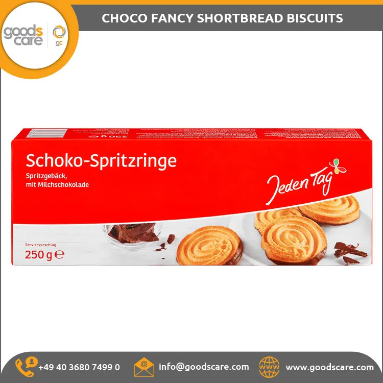 Reputed Supplier of Best Quality German Made Choco Fancy Shortbread Biscuits for Bulk Purchase