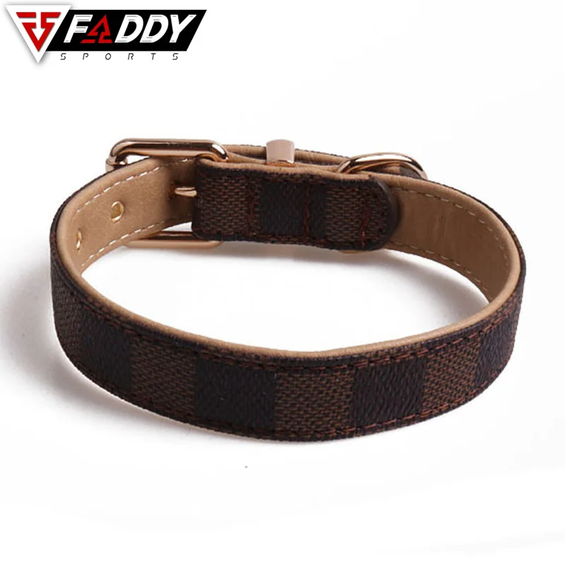  Оптовая продажа товары для домашних животных аксессуары Роскошный Регулируемый кожаный ошейник собак тренировок и путешествий