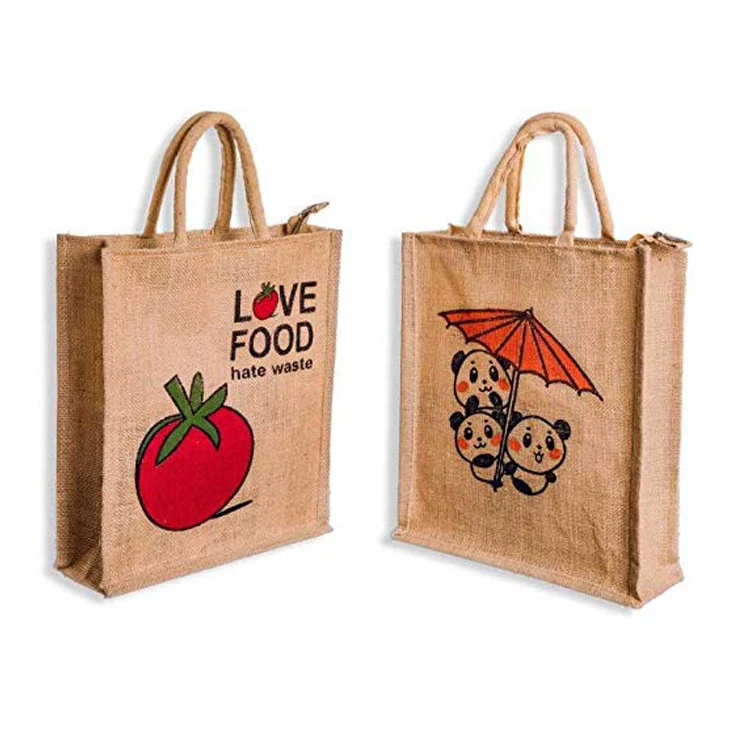Top Selling Jute Shopping Bags New Designed Reusable Multipurpose Bag With Zip & Handle Handmade Jute Bags From Indian Market