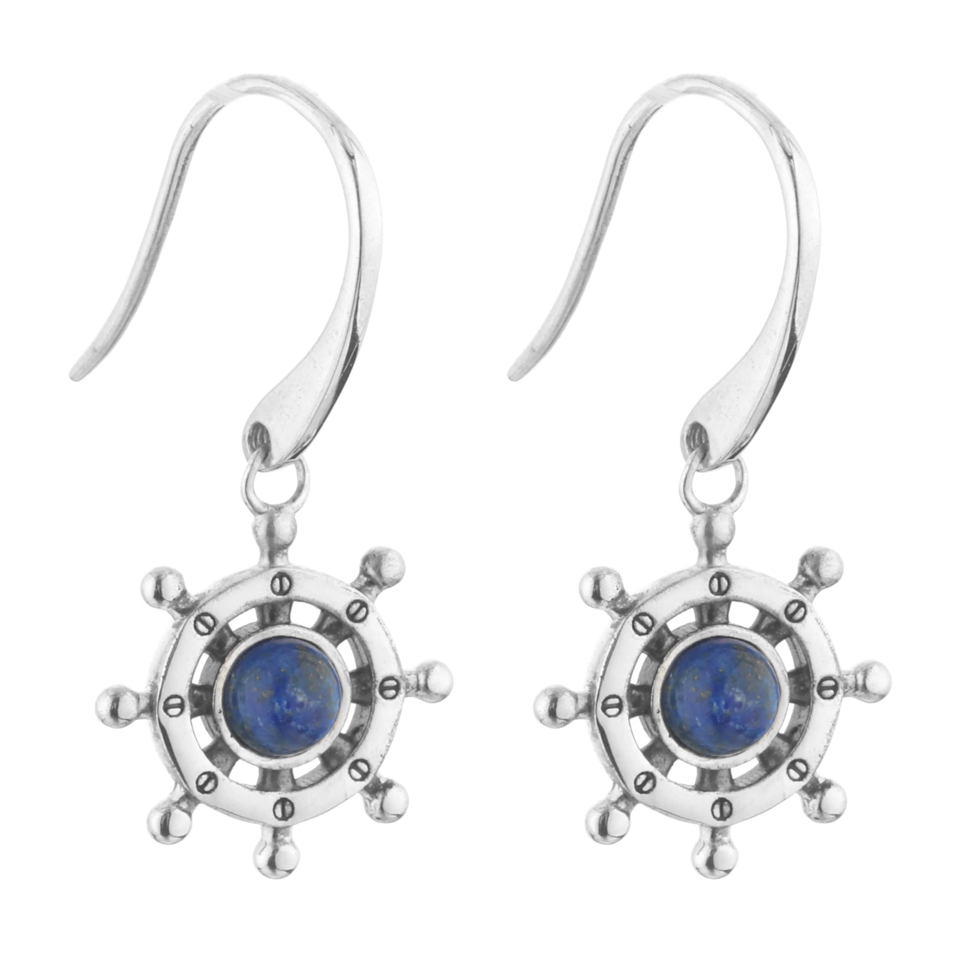 925 Sterling Silver Jewelry Pirate Steering Wheel Rudder Earring Hooks Oxidized Jewelry Gemstone Earrings Women Jewelry Sets
