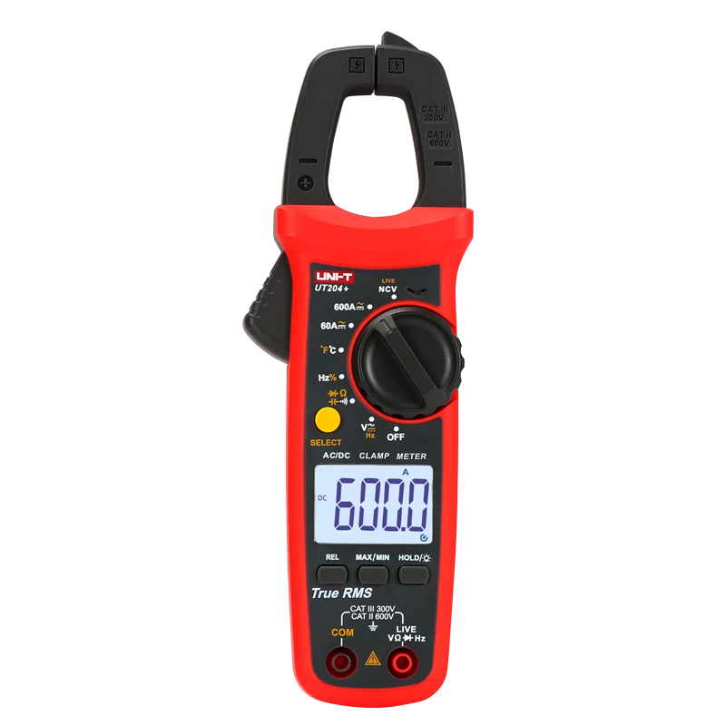UNI-T UT204+ 600A Digital Clamp Meter True RMS AC/DC Current 600A AC/DC Voltage 600V Clamp Tester