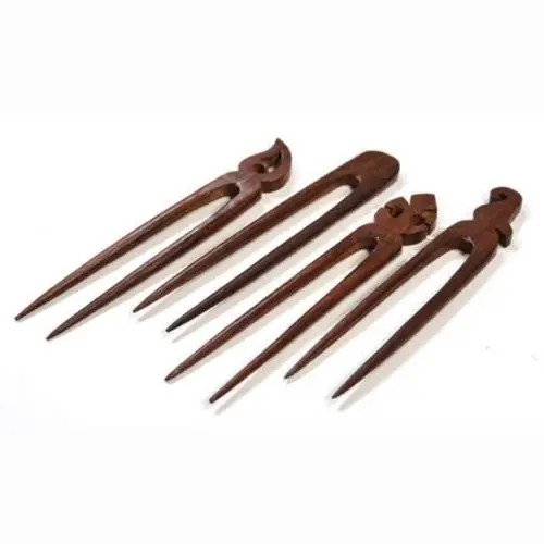 
Women Vintage Wooden Hair Stick Pin Handmade Rhinestone Flower Wood Hair accessories 