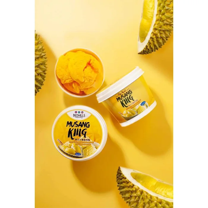 Rich Durian Taste Creamy Musang King Durian Ice Cream Fresh Durians Manufactured Ice Cream Sweet Available In Two Sizes