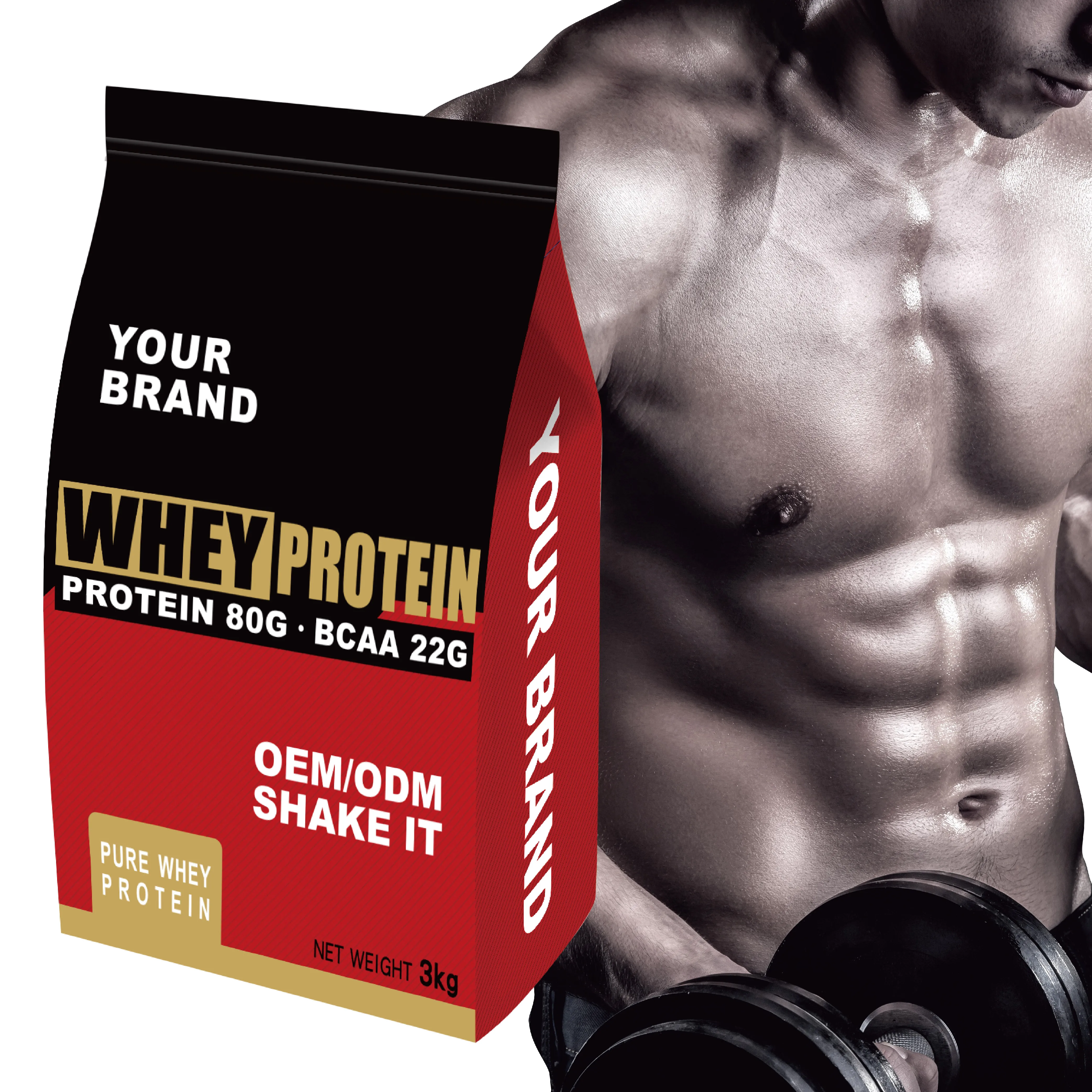 Hot sale factory direct price protein powder for men on whey protein concentrate 80% with long shelf life