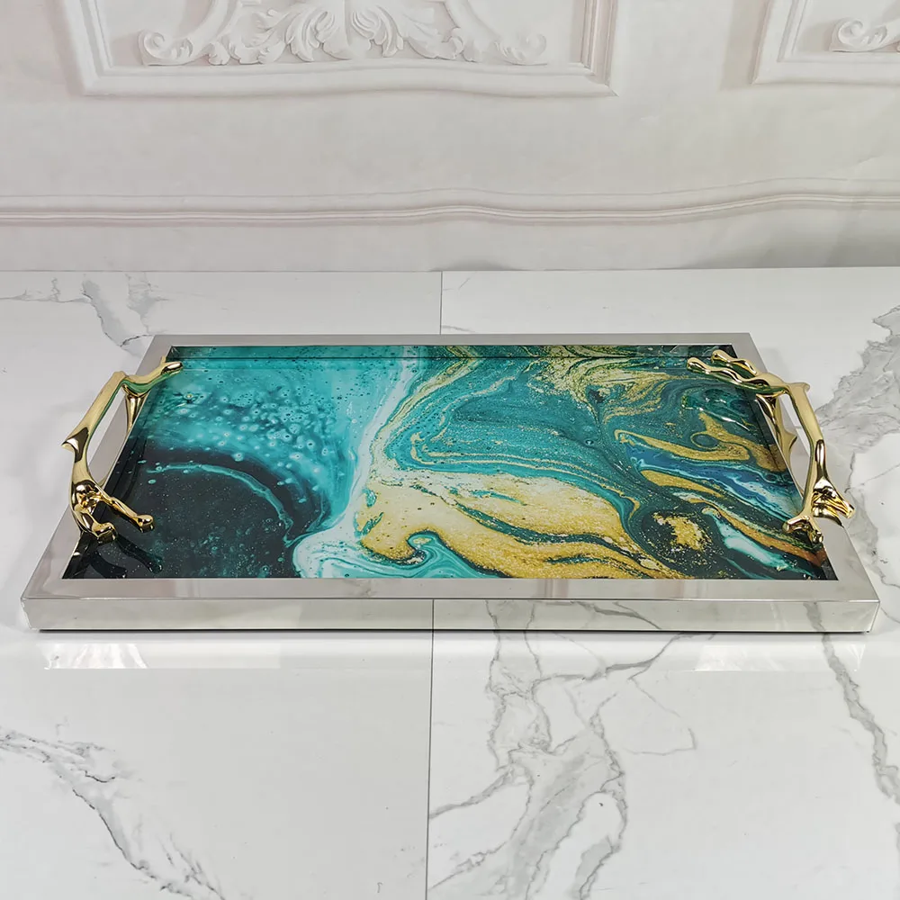 luxury design tray fruit dry serving dried nuts plate glass fruit tray