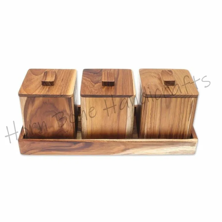 Hot Selling Indian Handmade Acacia Wood Dry Fruits Box Storage Box for Multi Purpose Use Handcrafted Wooden Dry Fruit & Nut Box