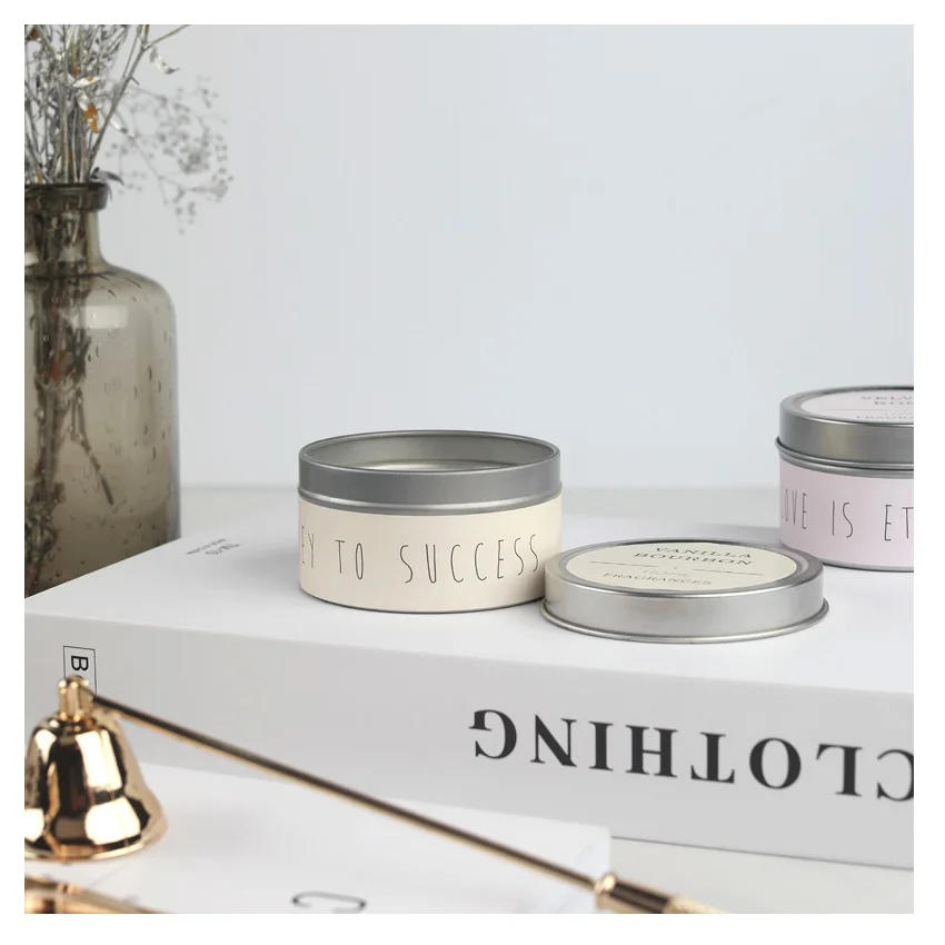 Free Sample Available Wedding Gift Elegant Candles Tin Colorful Candle Glass Soy Bean And Paraffin Wax Scented Candles