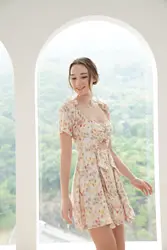 New dress Custom lady dress summer casual Fashion beautiful floral elegant sexy formal evening mini short dress for women girl