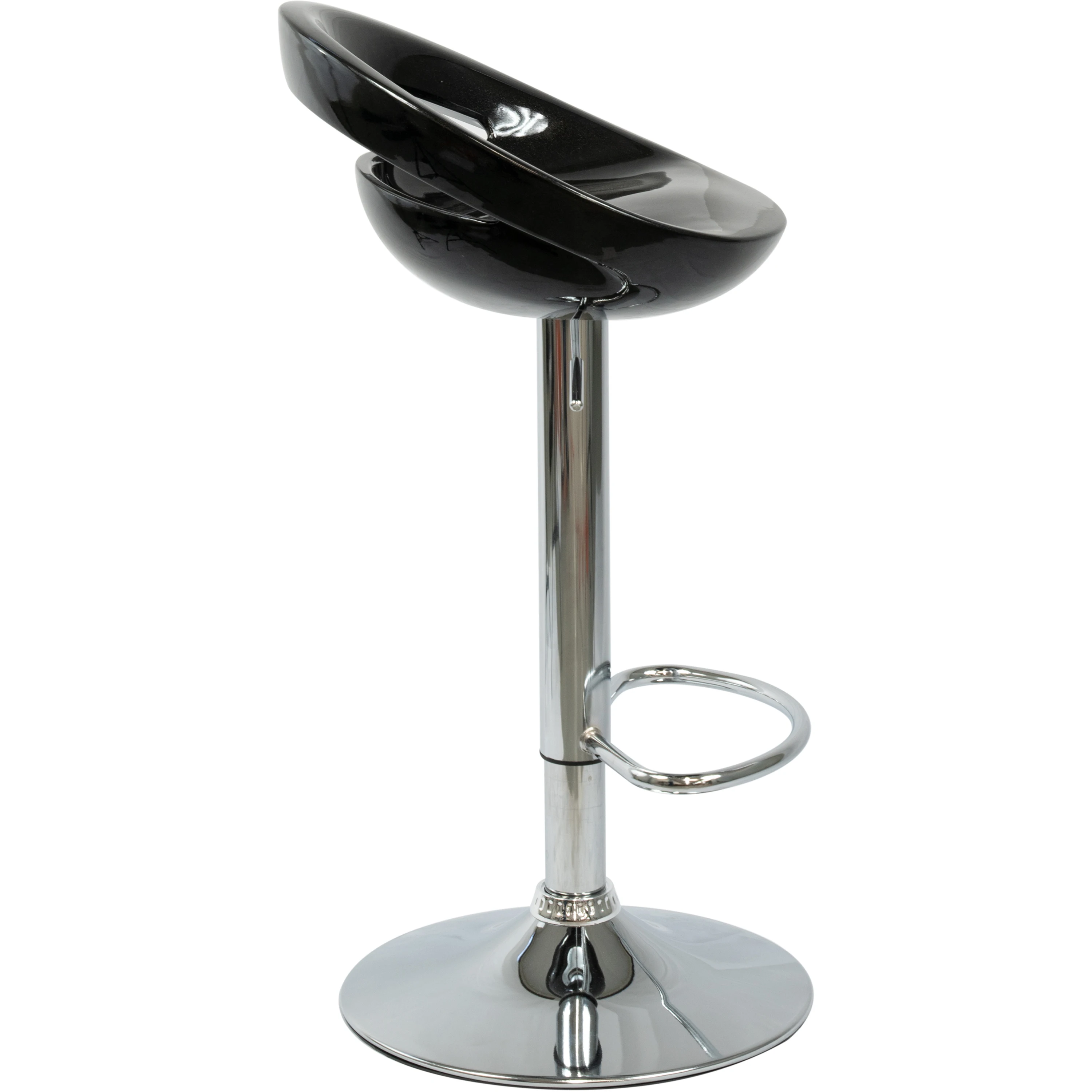  Венецианские черные барные стулья из АБС-пластика с регулируемым поворотным механизмом 2 шт.