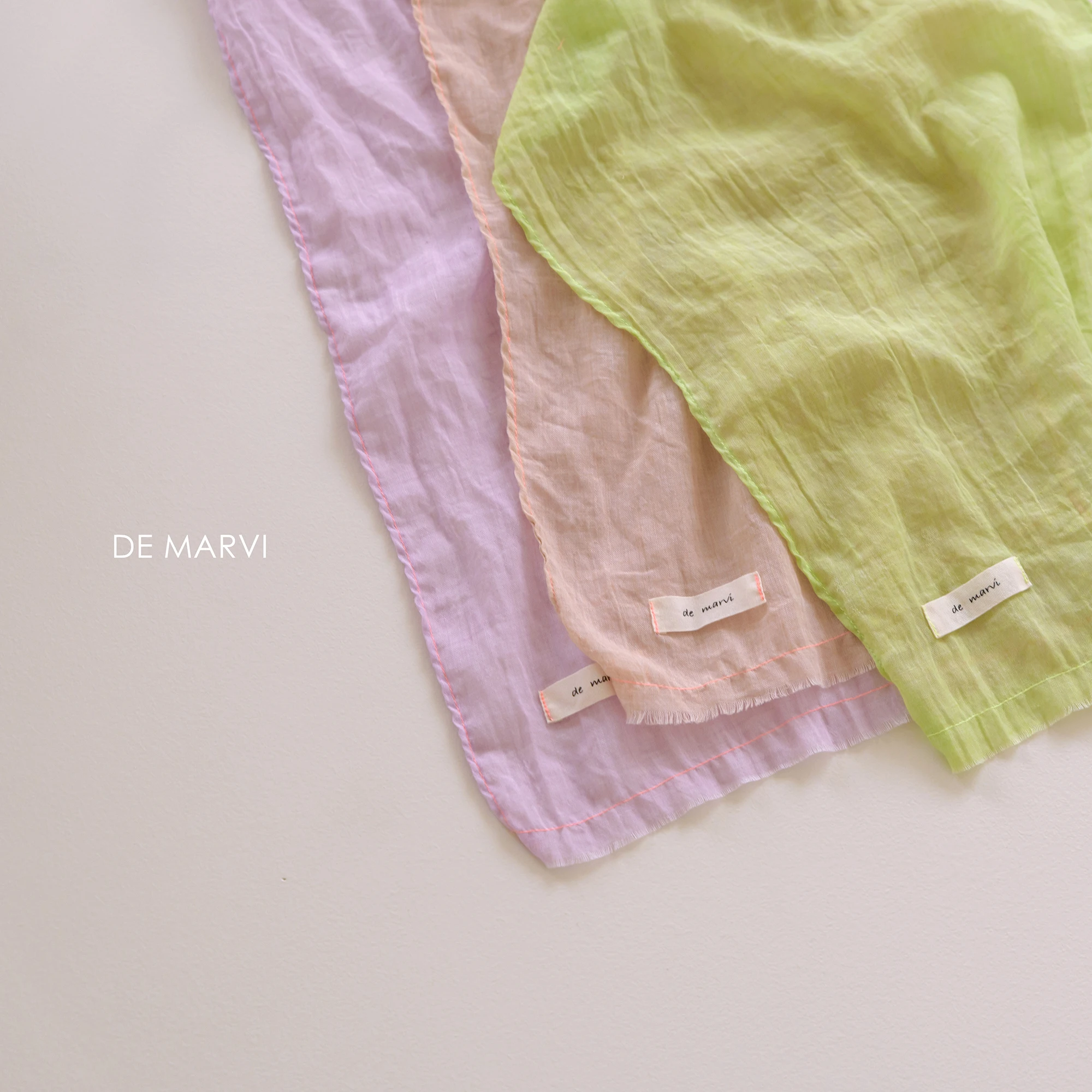 DE MARVI Kids Toddler Neon Pastel Color Spring Muffler Boys Girls Scarves Korean Fashion MADE IN KOREA