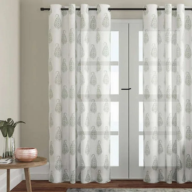 The cheap price 100% Organic Cotton and linen printed door GOTS Certified curtain home window curtain