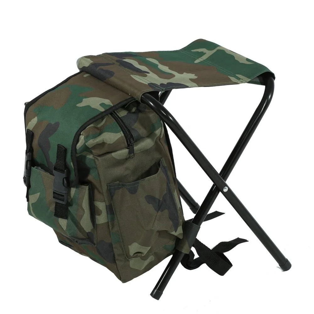 HE-124,Cheapest Folding Camping Chair, Backpack Stool with Cooler Picnic Bag for Outdoor Fishing Travel Beach BBQ