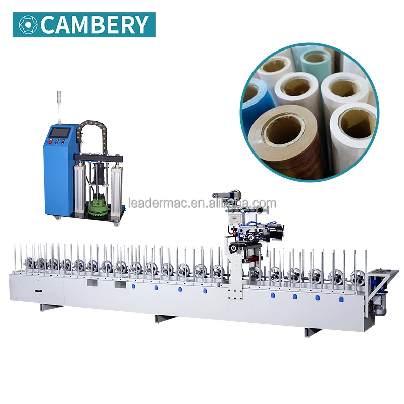 PUR hot melted aluminum profile wrapping machine supplier PUR wood aluminum laminated wrapping machine