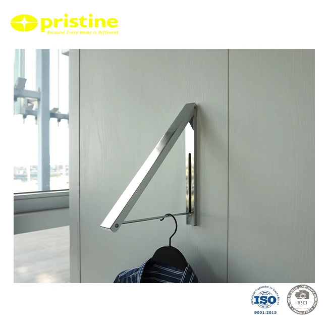 
Wall Mounted Laundry Hanging Clothes Rail Hanger | Made In Taiwan | Metal | On Wall 