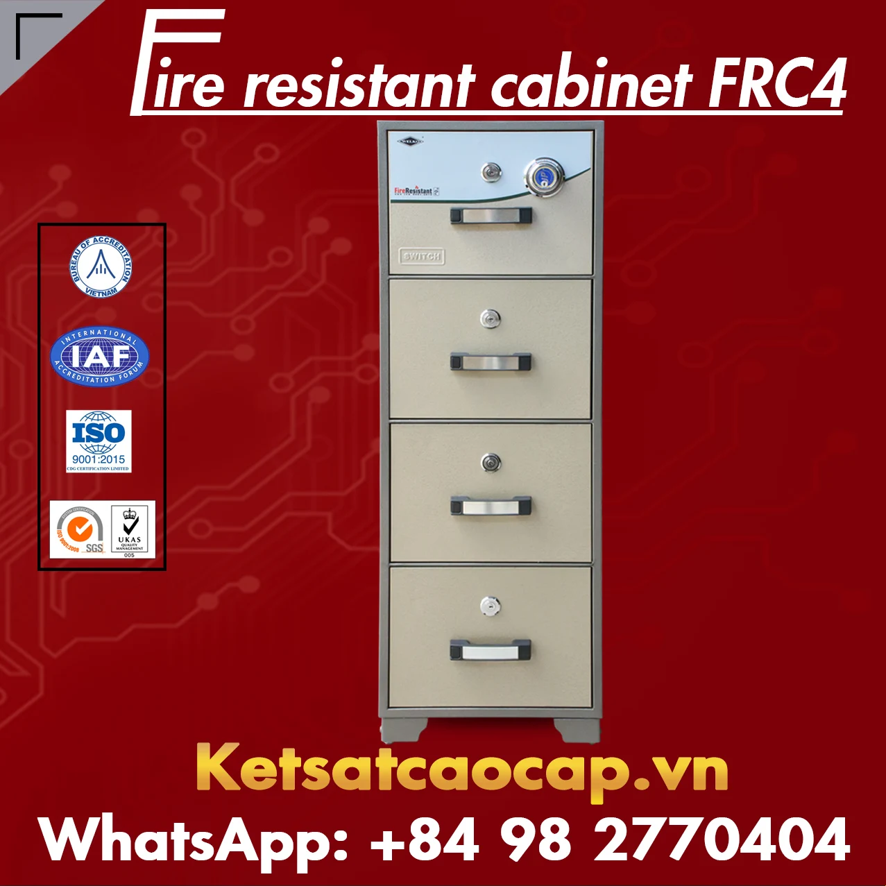 Огнеупорные шкафы для документов WELKO FRC4 DK, коричневые