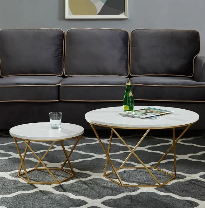 Новейший Золотой центральный стол с мраморным верхом роскошный дизайн железным порошковым покрытием мебель ручной работы оптовая цена из Индии