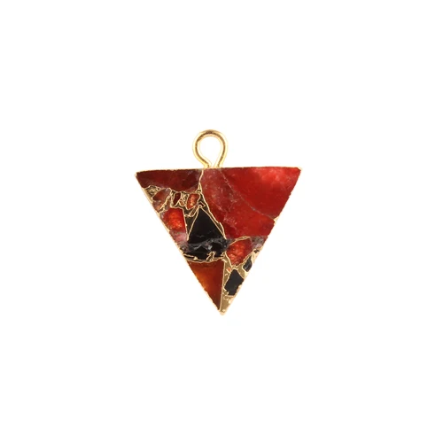 Minimalism triangle shape mohave copper red & black copper turquoise connector brass 18k gold plated diy single bail connectors