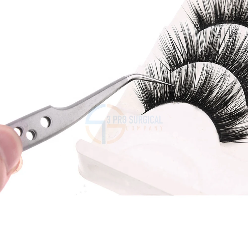 3 Pro Eyelash tweezers extension Curved Russian volume lash extension tweezers volume eyelash tweezers False