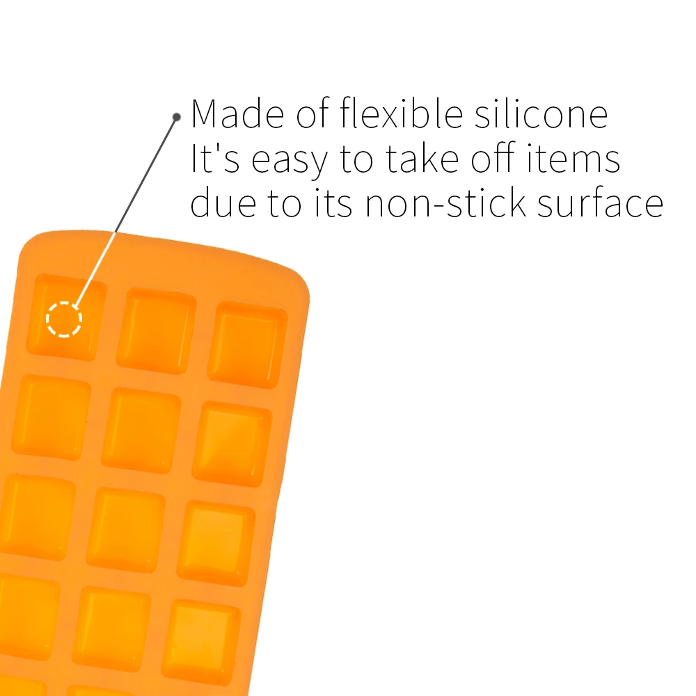 [Holar] Taiwan Made 15 Cavities Bite-Size Brownie Square Silicone Molds for Cake Dessert
