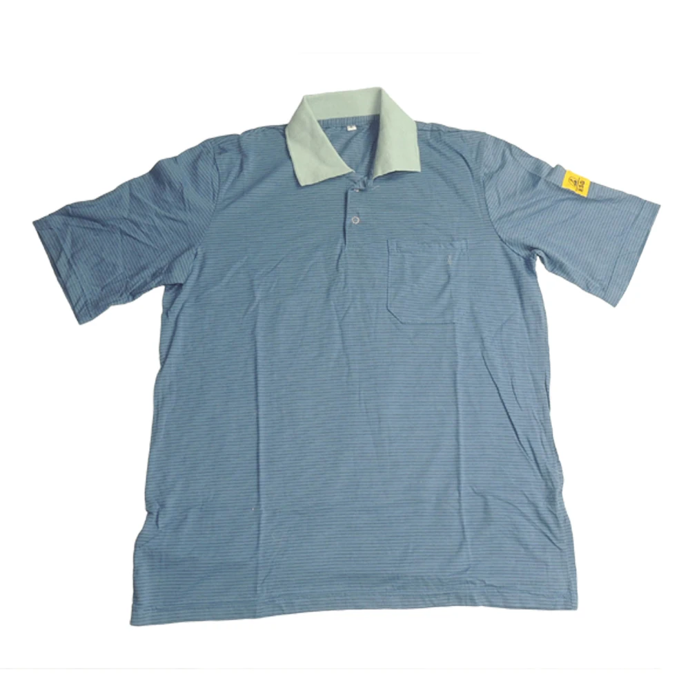 Cleanroom Light Blue ESD T-shirt Antistatic Cleanroom CottonT Shirts