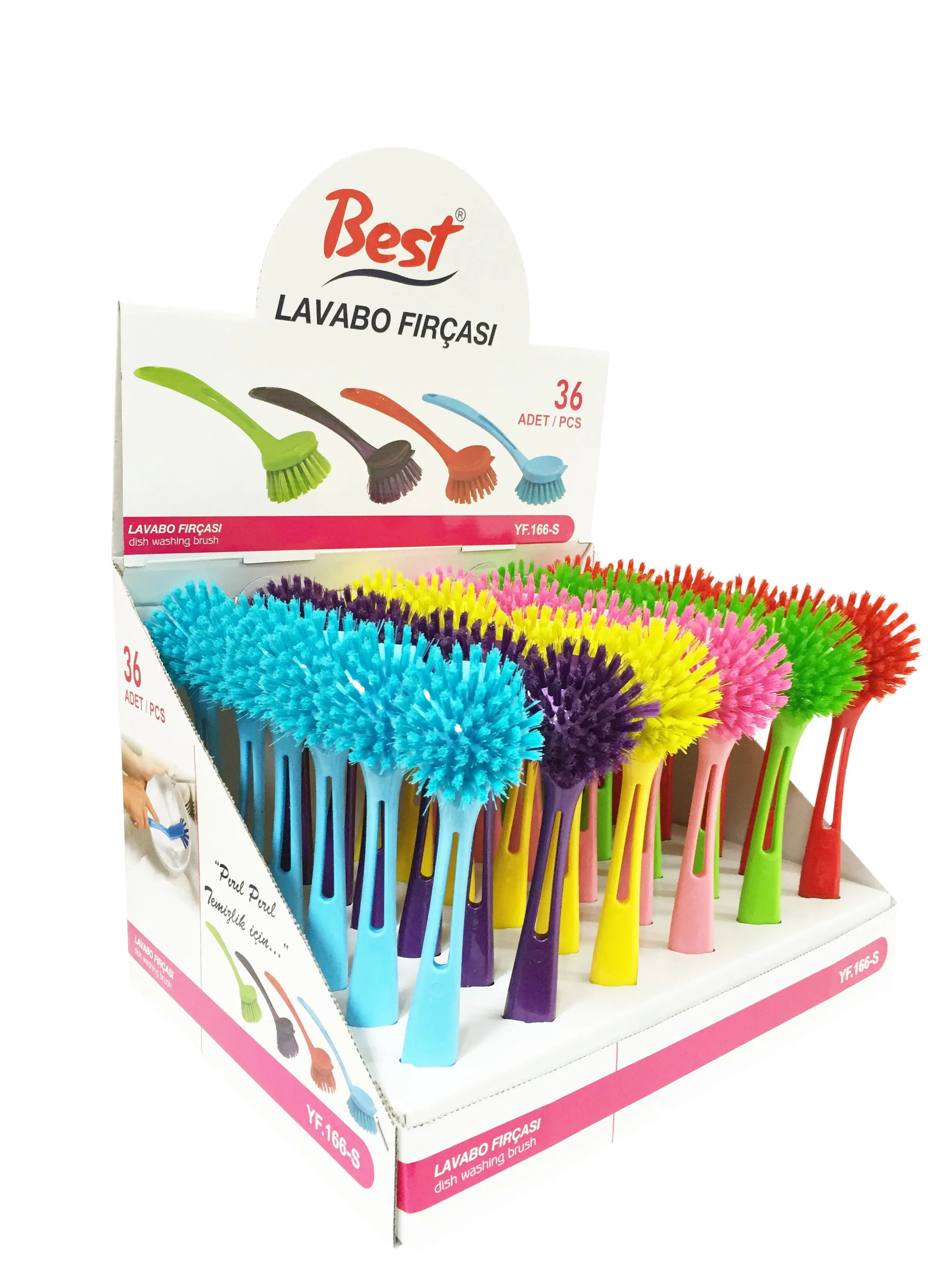 Colourful High Quality Plastic Factory Supply Dish Washing Brush Pet Filament Scrub Cleaning Brush
