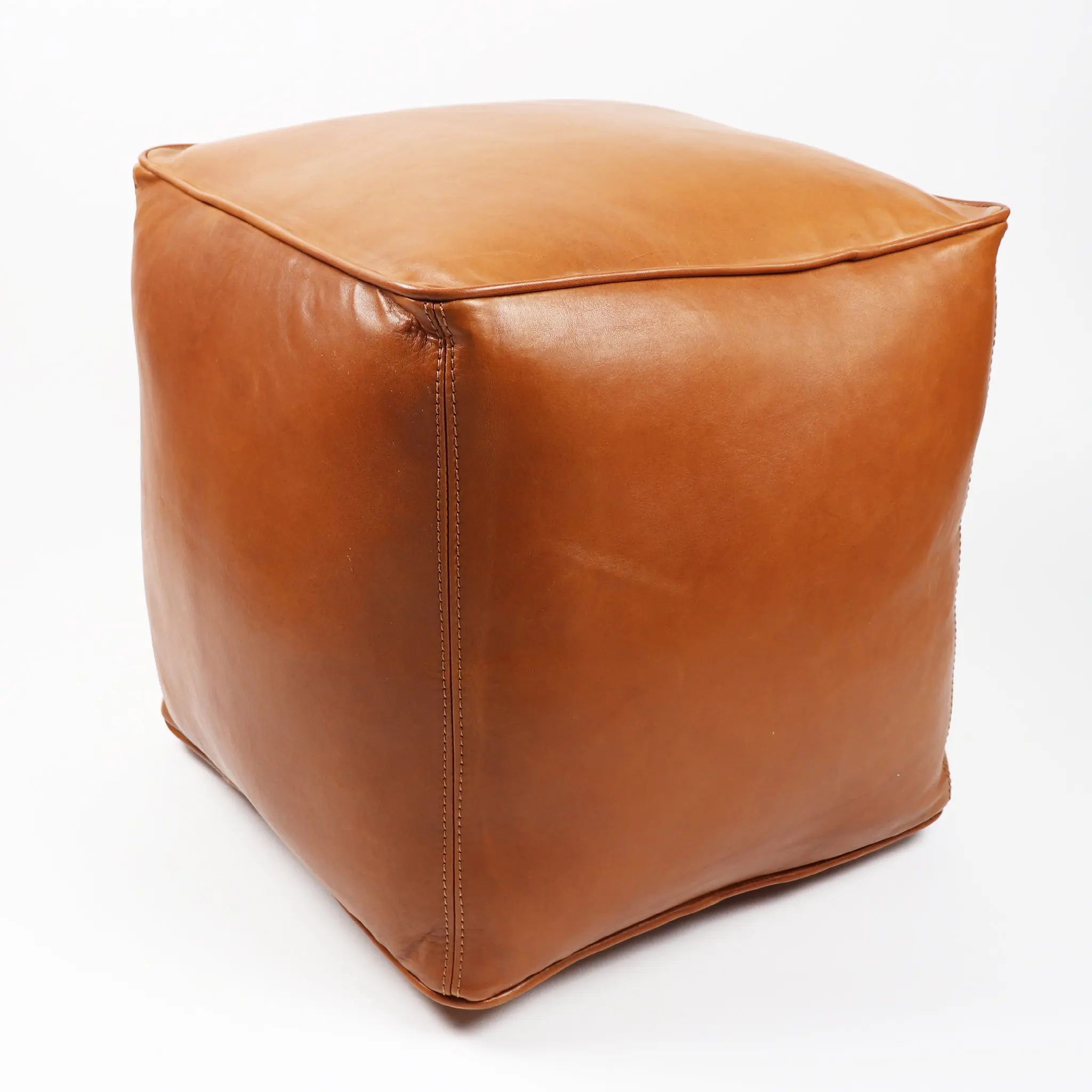 Exporter Hot Sale Handmade Moroccan Leather Living Room Furniture Home Stool & Ottoman Modern Foldable GENUINE Leather