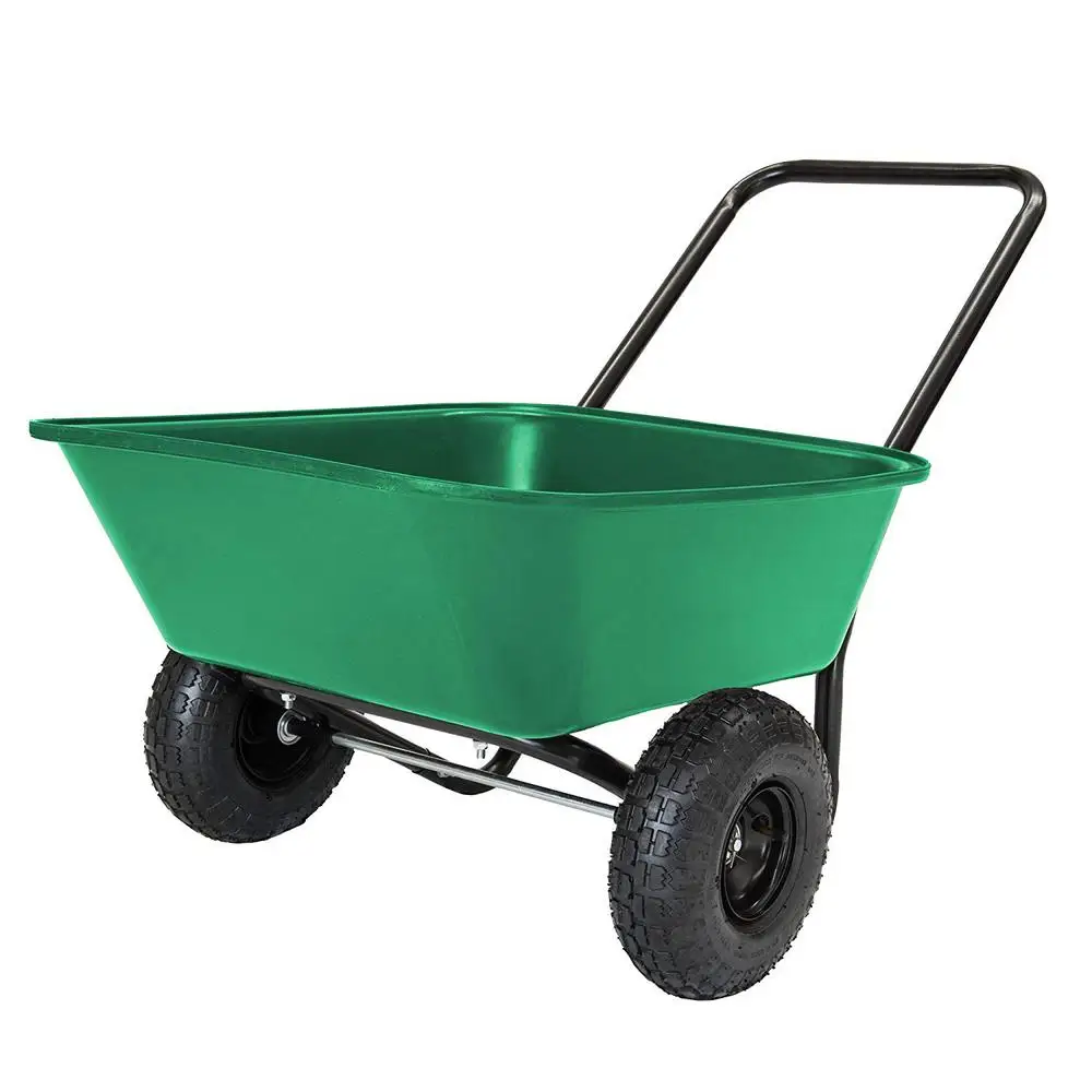 Caster Wheels Iron Polypropylene Durable Heavy Duty Pneumatic Flat Free Endurable Wheelsbarrow Plastic Garden Cart