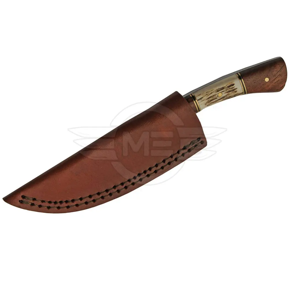 
Custom Hand made Damascus Steel Skinner Knife With Black Buffalo Horn And Brass handle 