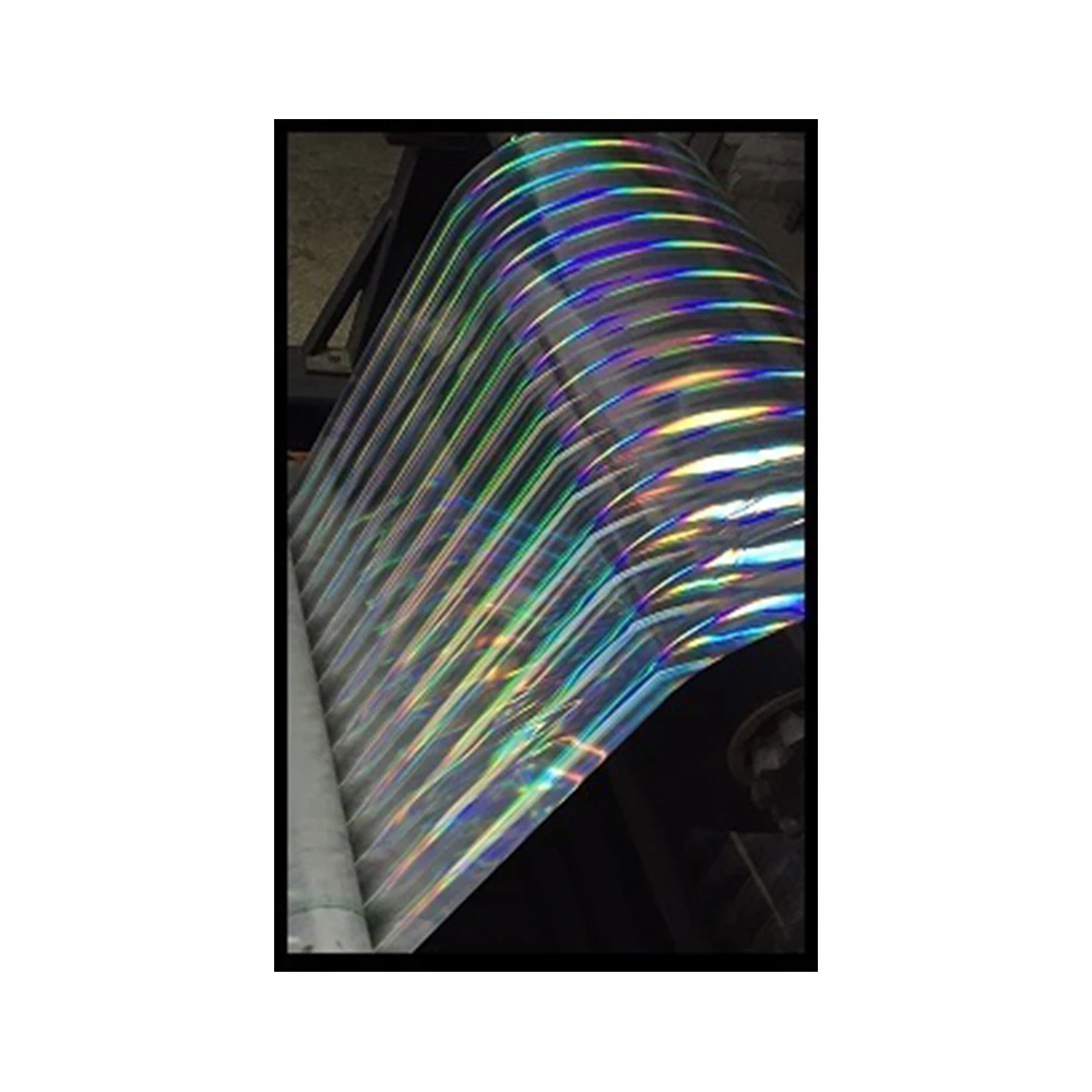 Colorful Packaging Top Quality Self-Adhesive lamination  Holographic Rainbow Pillar Films