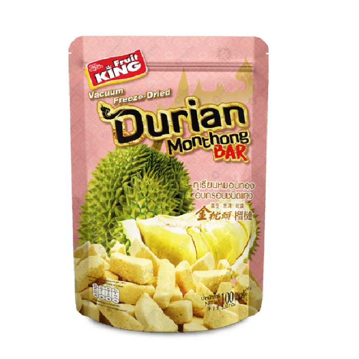 Organic Special Taste Premium Quality No Preservative Freeze Dried Durian Monthong Bar 100g Per Pack From Thailand