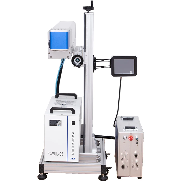 2021 New Product Release Cost Effective High Speed Online Flying CO2 Laser Coding Machine Expire Date Printing Machine