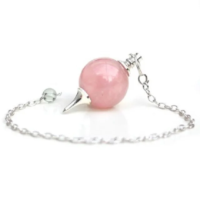 Natural Healing Crystals Rose Quartz Ball Pendulum Wholesale Round Ball Pendulum For Reiki , Dowsing Buy From Navazish Agate