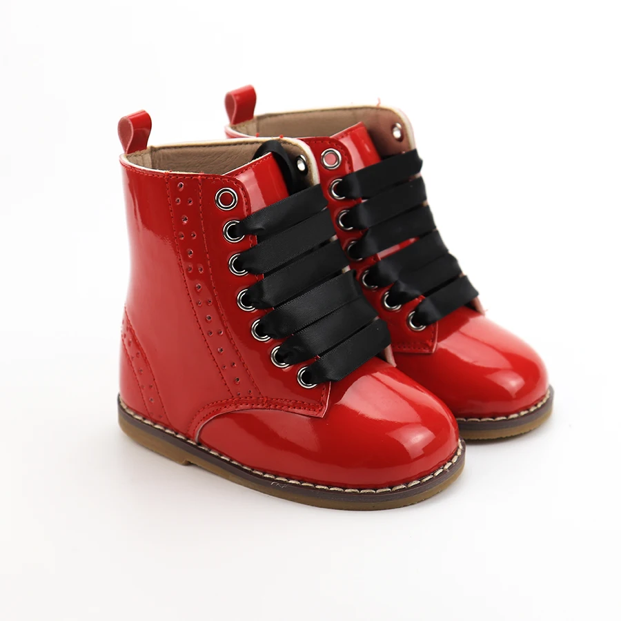 Smile Baby Martin Boots New Fashion Waterproof Pu Customized Patent Leather Unisex Children Boots Kids For Christmas