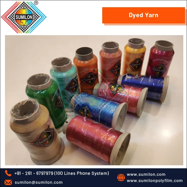 Нить 100% вискоза окрашенная пряжа витая вышивка искусственный шелк 120*2 модная для плетения по конкурентоспособной цене SUMILON Gujarat Индия