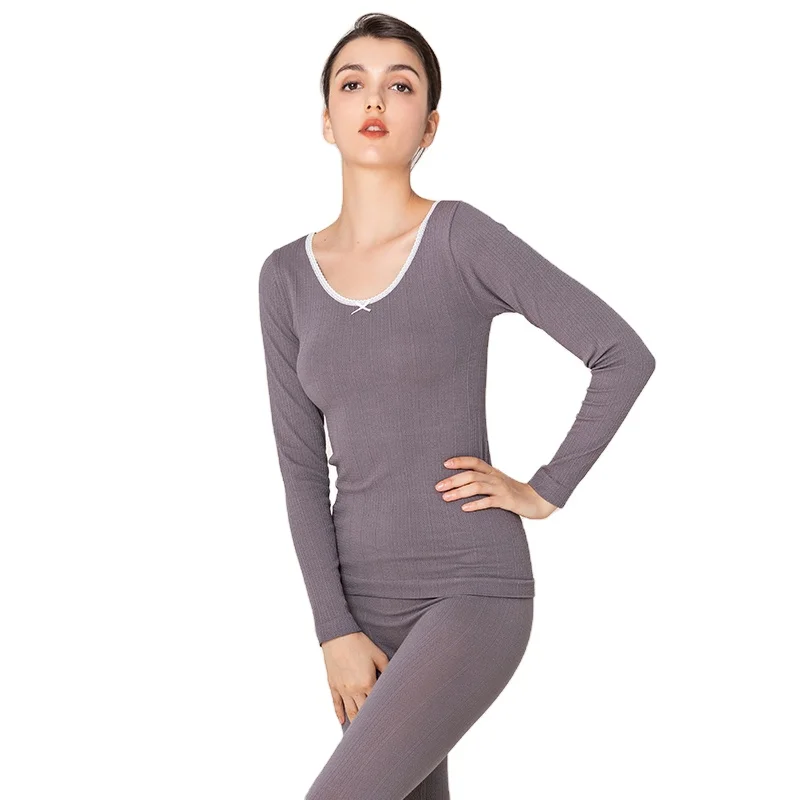 2021 wholesale  low price round neck  women thin thermal underwear bottom  thermal underwear set