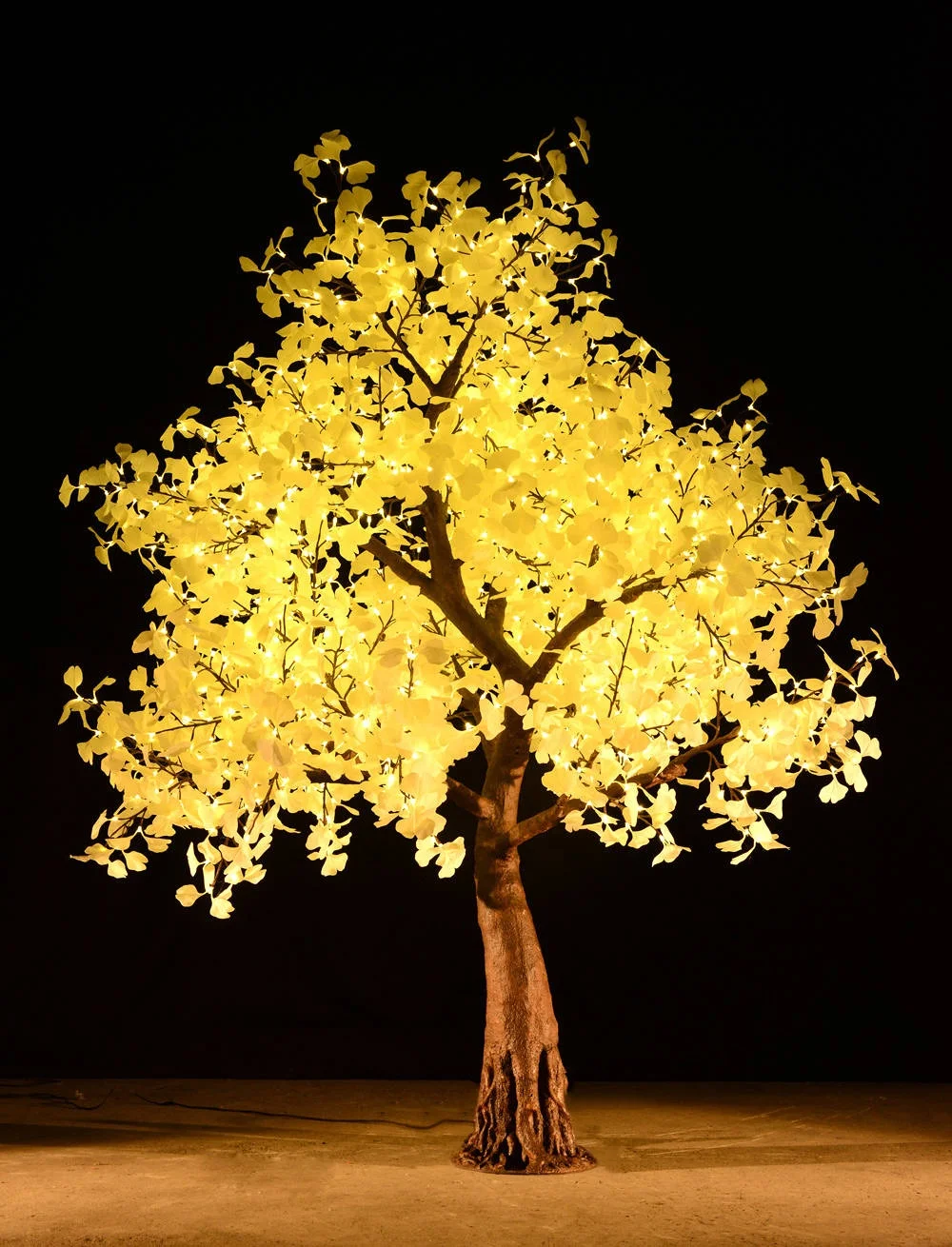 Outdoor white Ginkgo leaf led tree light for weddings decoration