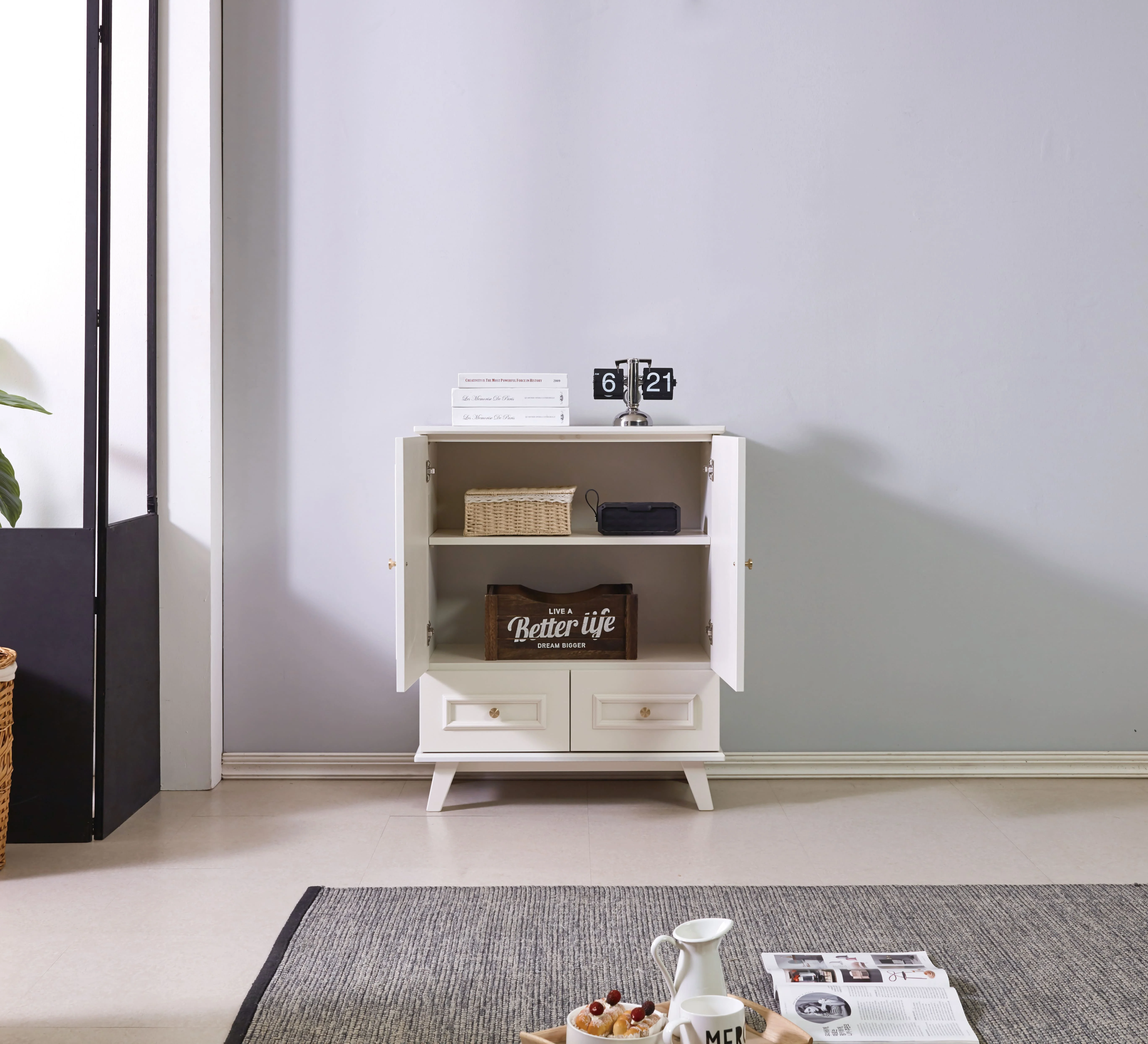 Мебель для гостиной современный дизайн шкафчик цвета слоновой кости Сделано в Корее