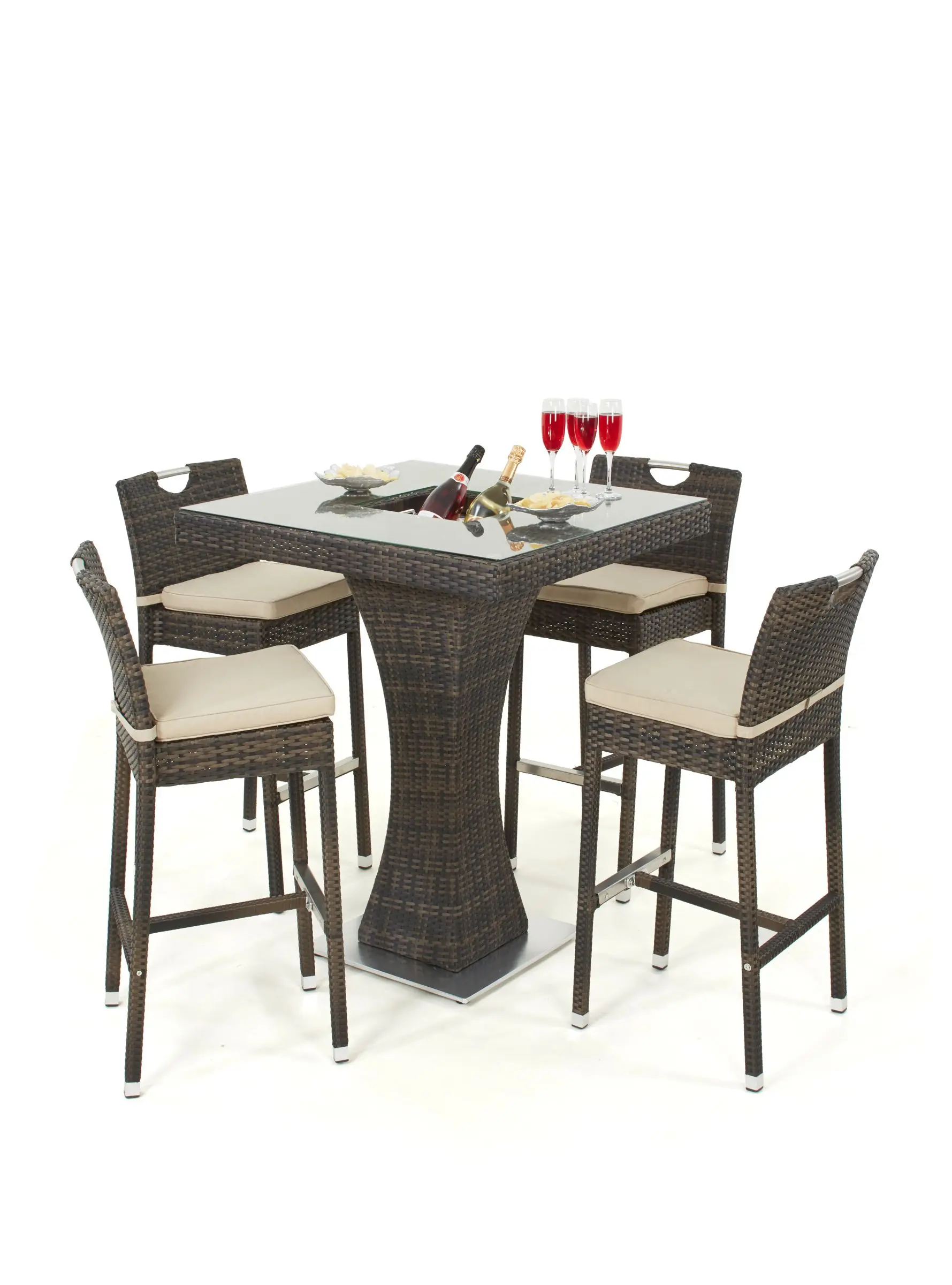 4 Seat Square Bar Set with Ice Bucket