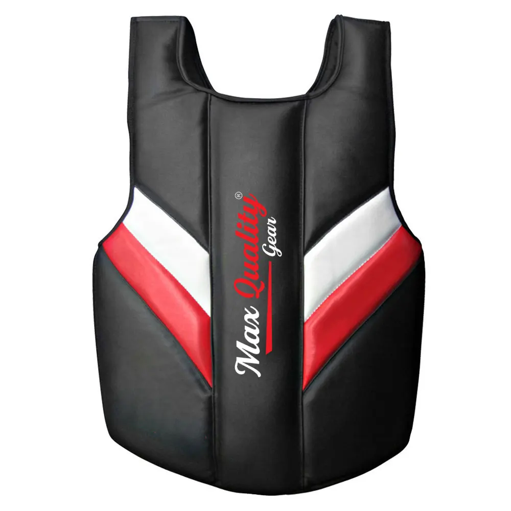 
Customized Black red Boxing Chest Guard MMA Muay Thai Body Protector Kickboxing Chest protector 