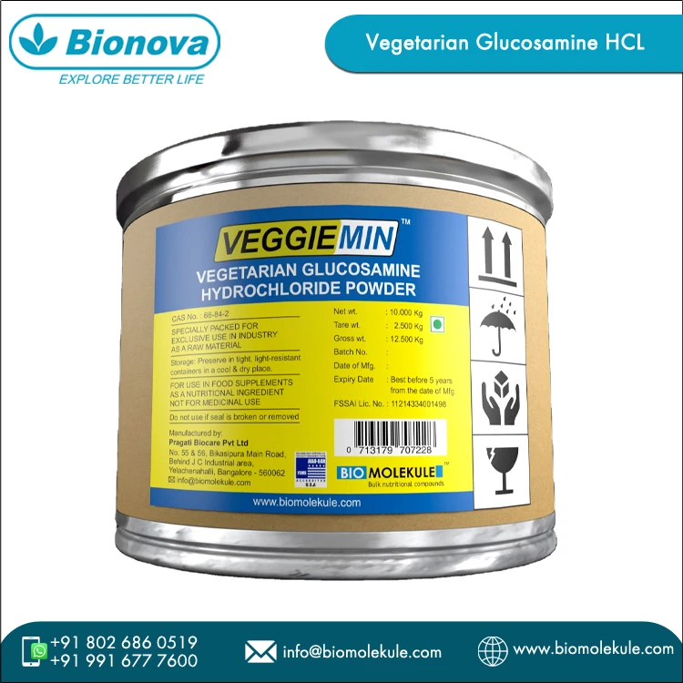 
100% Vegan Glucosamine Powder for Knee Pain - Fermented from Corn 