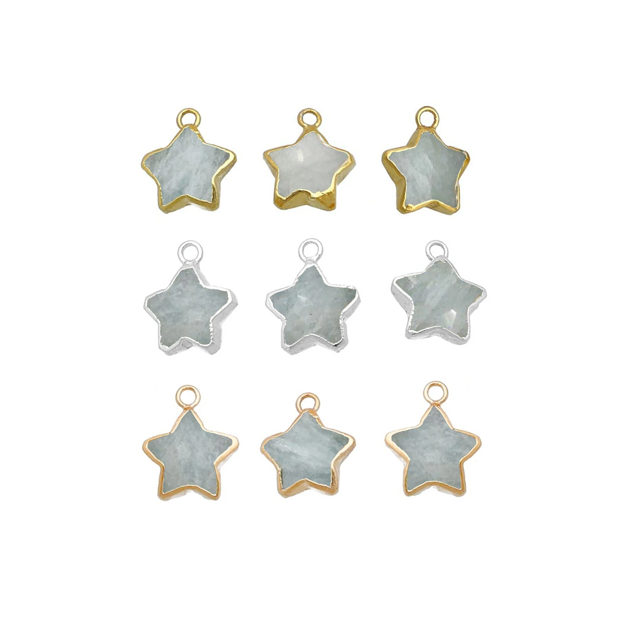 Aquamarine Carving Star Shape Jewelry Making 10mm Faceted Gemstone, Gemstone M-47