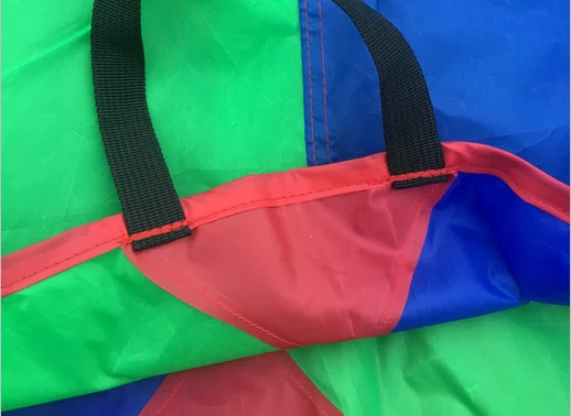 Amazon hotselling Customized Rainbow Kids Play Parachute ,indoor games kids play- Diameter6ft 12ft 20ft