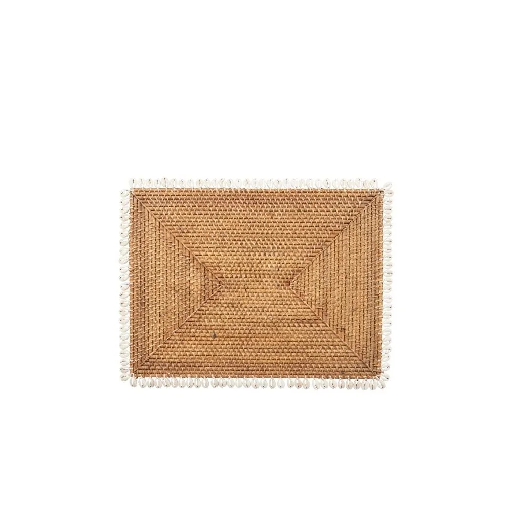 Wholesale table wedding placemat woven rattan square placemat set 2020