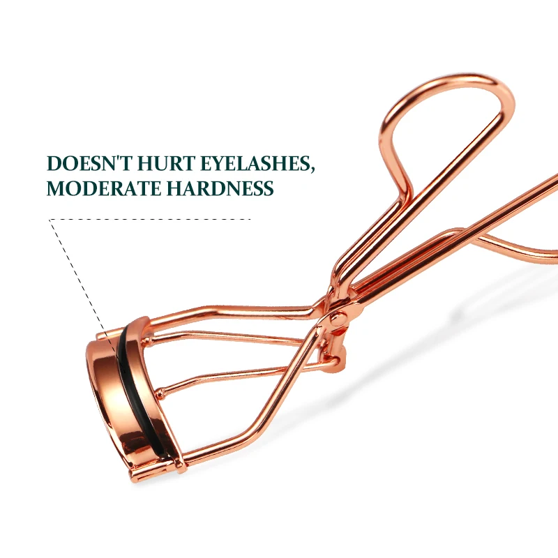 Rose Gold 5-Piece Set of High Quality Stainless Steel Makeup Tools Pointed Slanted Tip Eyelash Curler Eyelash Extension Tweezers